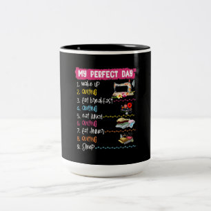 Taza Bicolor Mi Día Perfecto Despierta Temblando Y Cosechando