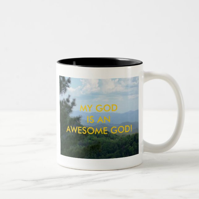 TAZA BICOLOR ¡MI DIOS ES DIOS IMPRESIONANTE! (Derecha)