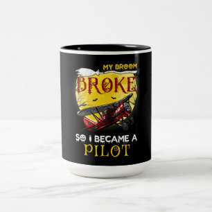 Taza Bicolor Mi Escoba Se Rompió Así Que Me Convirtí En Un Rega