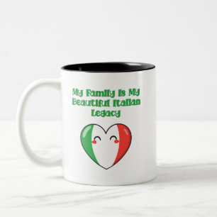 Taza Bicolor Mi familia mi hermoso legado italiano Orgullo
