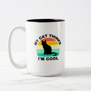 Taza Bicolor Mi gato cree que soy Guay Coffee Mug