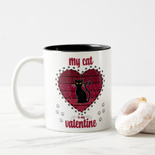 Taza Bicolor Mi Gato Es Mi Valentín   Regalo de valentía