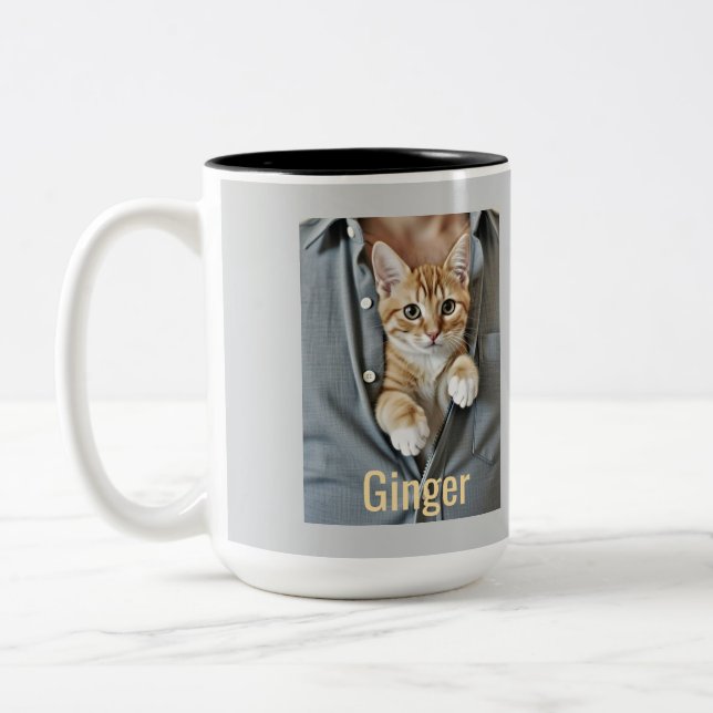 Taza Bicolor Mi gato papá perfecto,  (Izquierda)