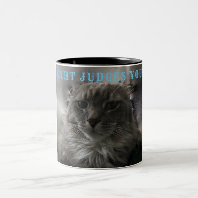TAZA BICOLOR MI GATO TE JUZGA (Centro)