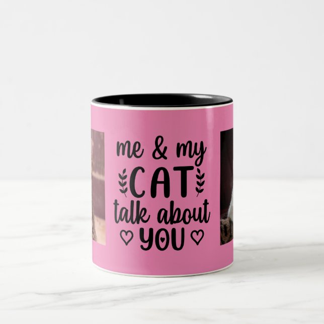 Taza Bicolor Mi gato y yo hablamos de ti (Centro)