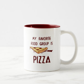 Taza Bicolor Mi grupo favorito de comida es la pizza
