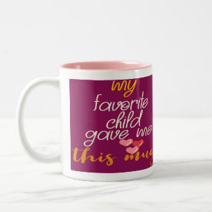 Taza Bicolor Mi hijo favorito me dio regalos de mamá de peluch
