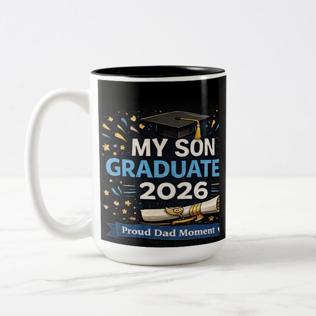 Taza Bicolor Mi hijo se graduó 2026 (Izquierda)