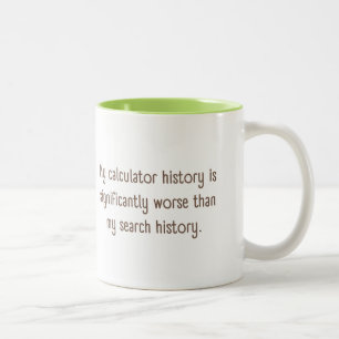 Taza Bicolor Mi historia de calculadora es significativamente p