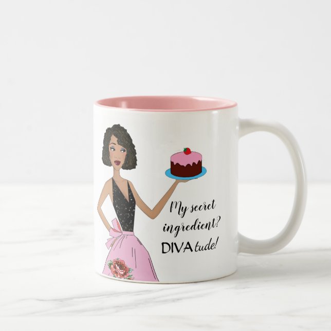 Taza Bicolor "¡Mi ingrediente secreto es DIVAtude!" Diva Mugs (Derecha)