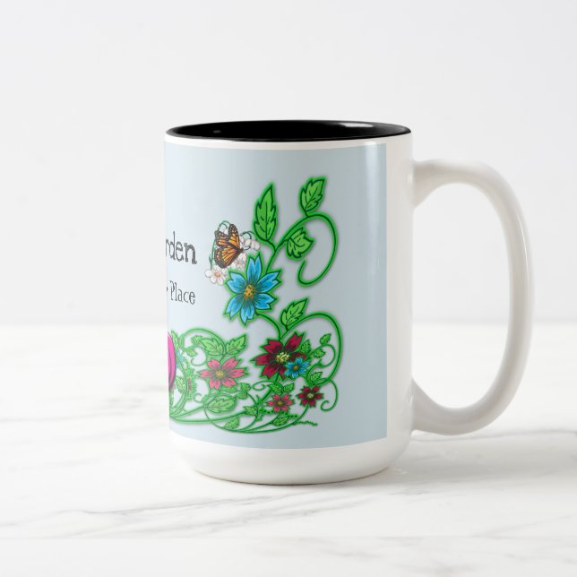Taza Bicolor Mi jardín es mi lugar feliz (Derecha)