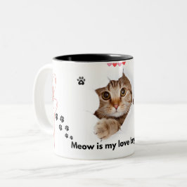 Taza Bicolor Mi lenguaje de amor - Mugre felina para gato Lo