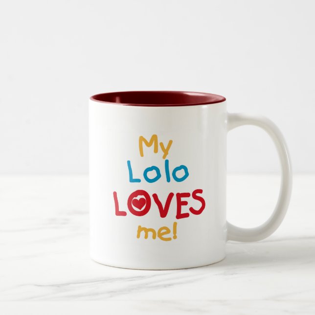 Taza Bicolor Mi Lolo me ama camisetas y regalos (Derecha)