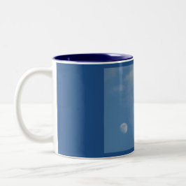 Taza Bicolor Mi luna de día - Mug azul de dos tonos