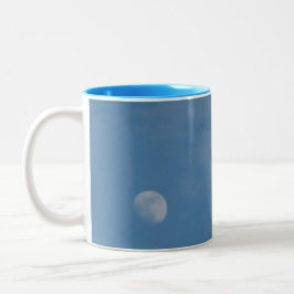 Taza Bicolor Mi luna de día - Mug azul de dos tonos