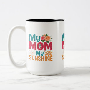 Taza Bicolor Mi mamá, mi sol - Mug de dos tonos de 15 onzas