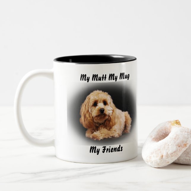 Taza Bicolor Mi Mutt Mi Mug Mis Amigos. (Con donut)