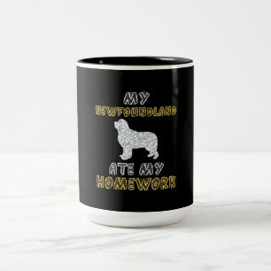 Taza Bicolor Mi neonato se comió mi tarea Regalo para perros