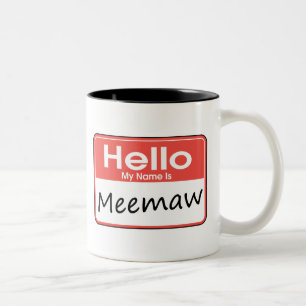 Taza Bicolor Mi nombre es Meemaw