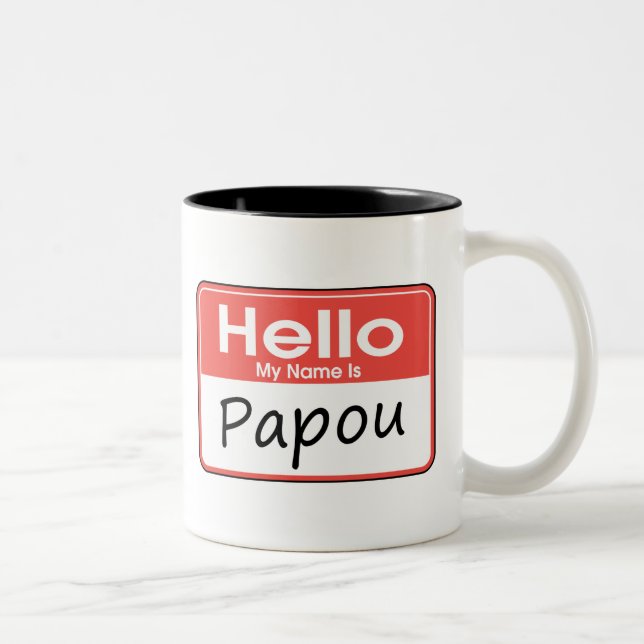 Taza Bicolor Mi nombre es Papou (Derecha)
