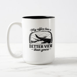 Taza Bicolor Mi oficina tiene mejor vista divertida cita de pil