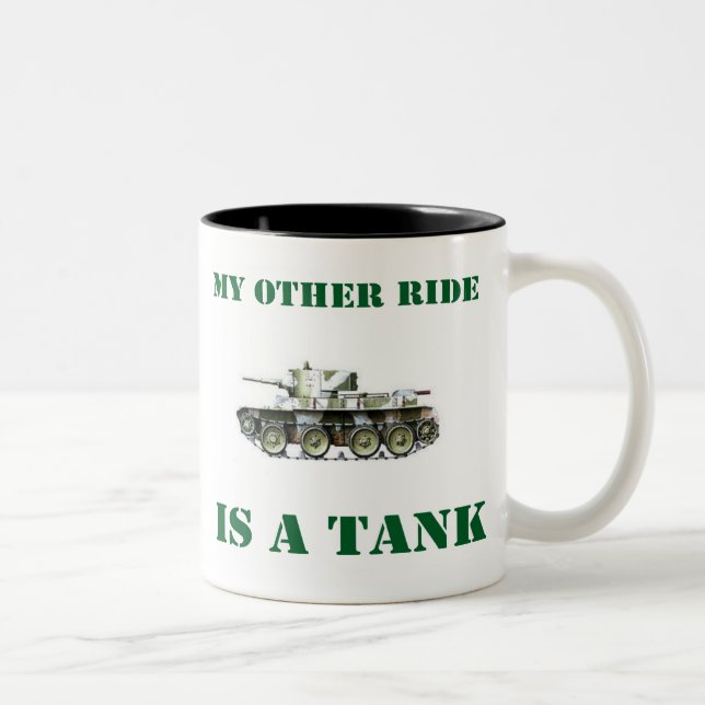 Taza Bicolor Mi otro paseo es un tanque 9 (Derecha)