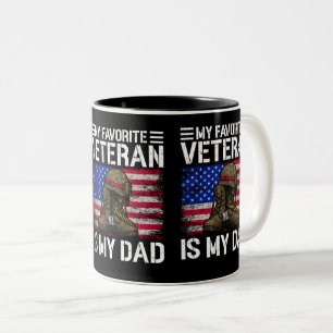 Taza Bicolor Mi papá es mi veterano favorito Regalo para el Día