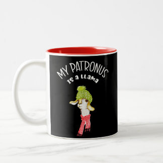 Taza Bicolor Mi Patronus es una llama. Refrán divertido, Nerdy