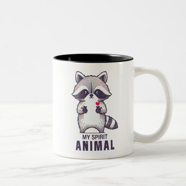 Taza Bicolor Mi racconón animal espiritual (Derecha)