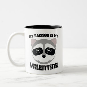 Taza Bicolor Mi Raccoon Es Mi Valentín