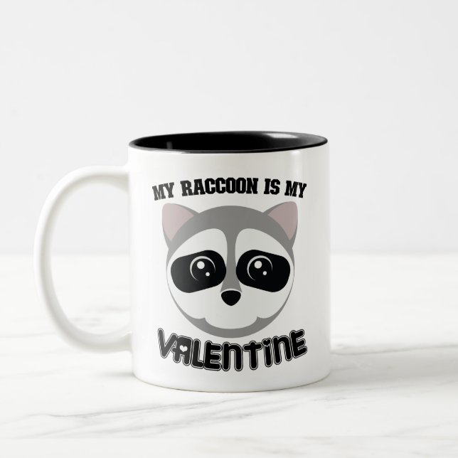 Taza Bicolor Mi Raccoon Es Mi Valentín (Izquierda)