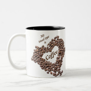 Taza Bicolor Mi sangre es para los amantes del café cafeína
