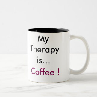 Taza Bicolor "Mi terapia es café" Café Mug