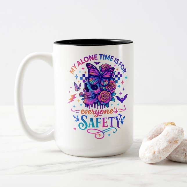 Taza Bicolor Mi Tiempo Solo... (Con donut)