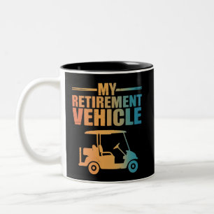 Taza Bicolor Mi Vehículo de Jubilación Carrito de Golf Golfista