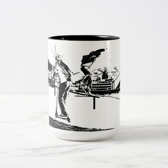 Taza Bicolor Mi vida es patinaje y balanceo (Centro)