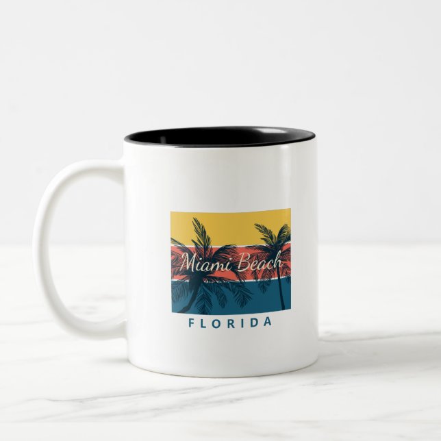 Taza Bicolor Miami Beach Florida (Izquierda)