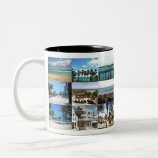 Taza Bicolor Miami Collage - 50 Shades of Blue