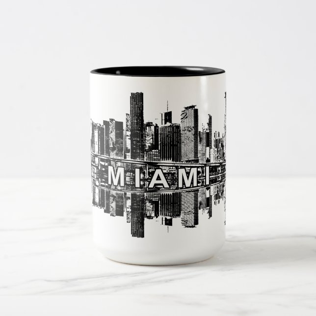 Taza Bicolor Miami, Florida en negro (Centro)