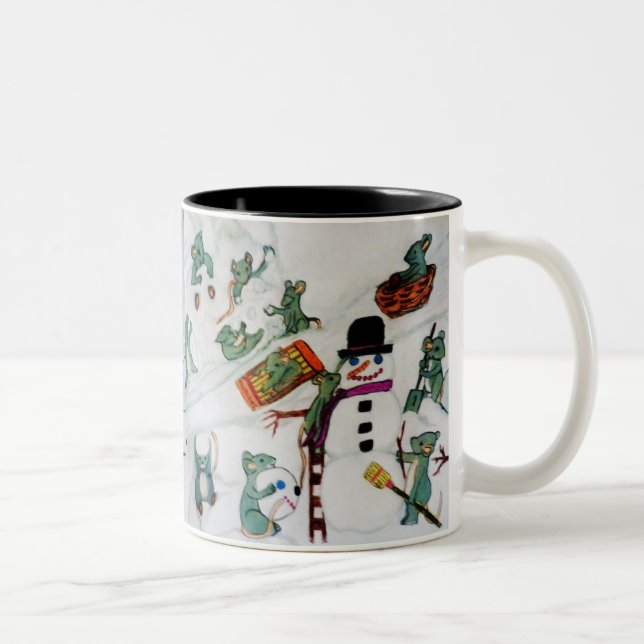 TAZA BICOLOR MICE EN LA NIEVE (Derecha)