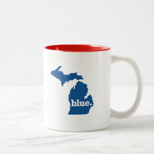 TAZA BICOLOR MICHIGÁN ESTADO AZUL