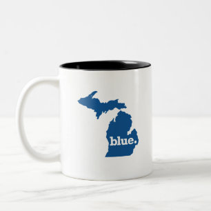 TAZA BICOLOR MICHIGÁN ESTADO AZUL