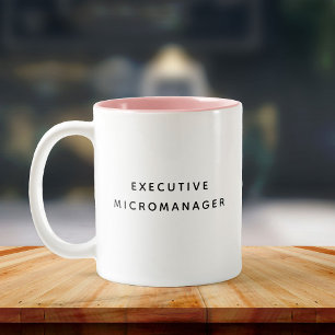 Taza Bicolor Microgerente ejecutivo Funny Boss Coworker Bestie