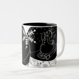 Taza Bicolor Midnight Snowman
