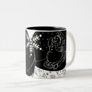 Taza Bicolor Midnight Snowman 