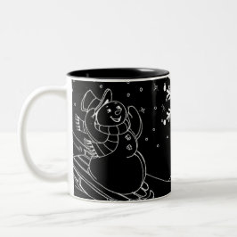 Taza Bicolor Midnight Snowman