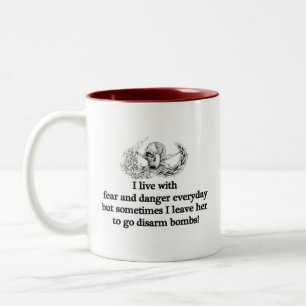 Taza Bicolor Miedo del EOD y scrab del dander