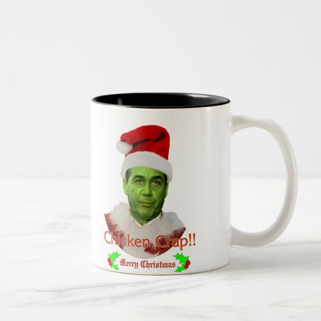 Taza Bicolor Mierda Grinch del pollo (Derecha)