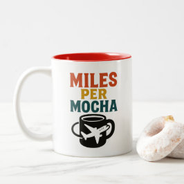 Taza Bicolor Miles Per Mocha - Travellers Motivation Coffee Mug