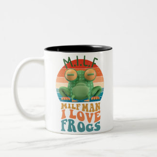 Taza Bicolor Milf Man I love Frogs Funny Kawai Frog Coffee de r